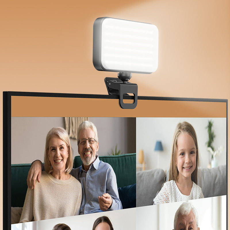 Led Fill Light For Mobile Phone Laptop Selfie Light Clip Adjusted 3 Light Modes Rechargeable For Makeup and Vlogging
