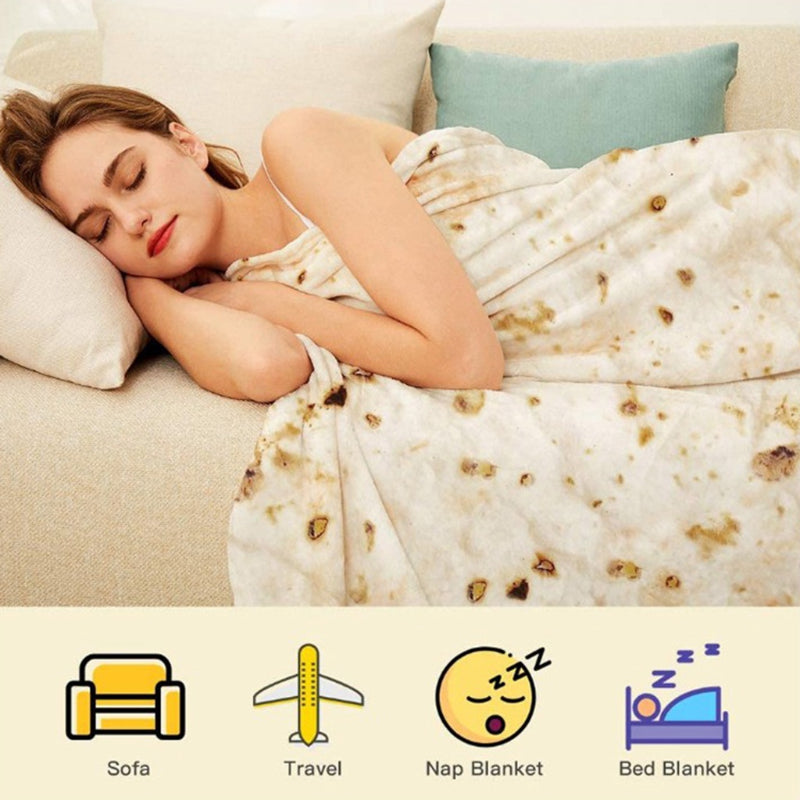 Flour Taco Throw Blanket for Camping Home Sofa Office Versatile Creative Soft and Comfortable Bedroom Blanket