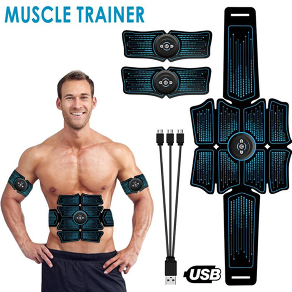 EMS Muscle Trainer Gear Body Exercise Training Slimming Machine Muscle Stimulator Electric Vibration ABS Stimulator Abdominal Fitness Gear