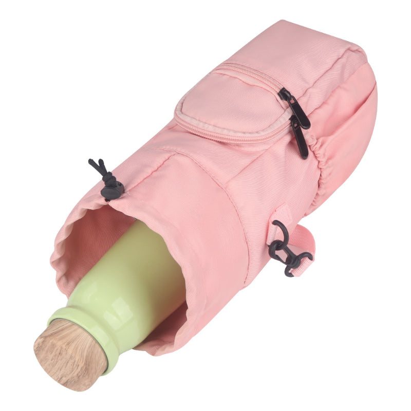Crossbody Water Bottle Bag, Waterproof Solid Color Water Bottle Sling Bag, Durable Adjustable Strap Water Bottle Carrier Bag Women Girls
