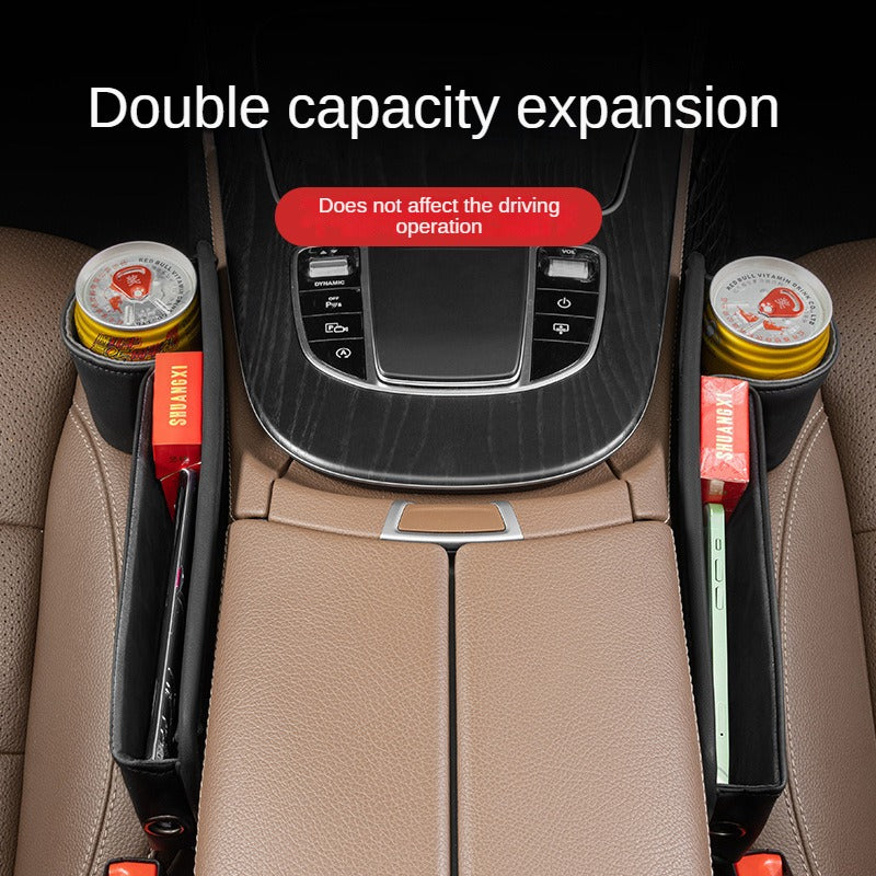 Car Seat Gap Filler Organiser with Cup Holder, Front Seat Gap Filler, Car Seat Side Pockets Organiser for Mobile Phones