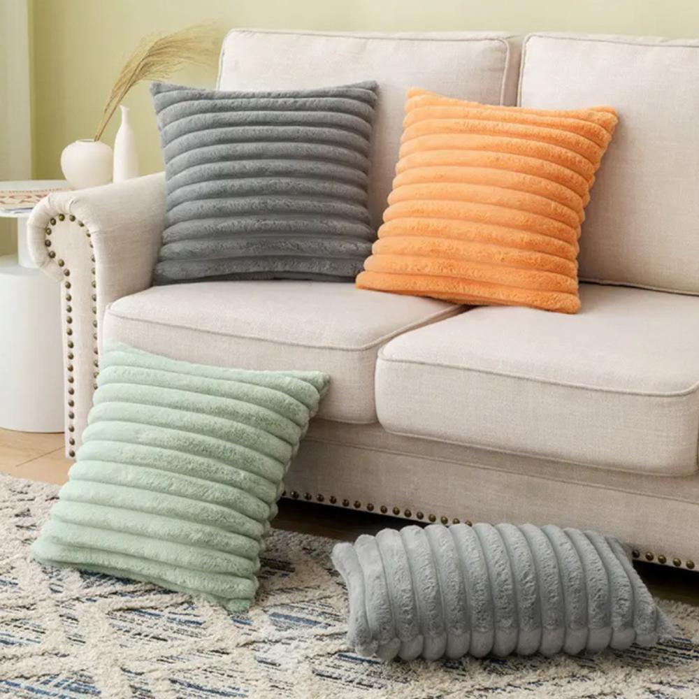 Cushion Cover Two Side 50x50 Soft Fluffy Pillow Case White Grey 45x45cm 30x50cm Nordic Pillow Case Cover Throw