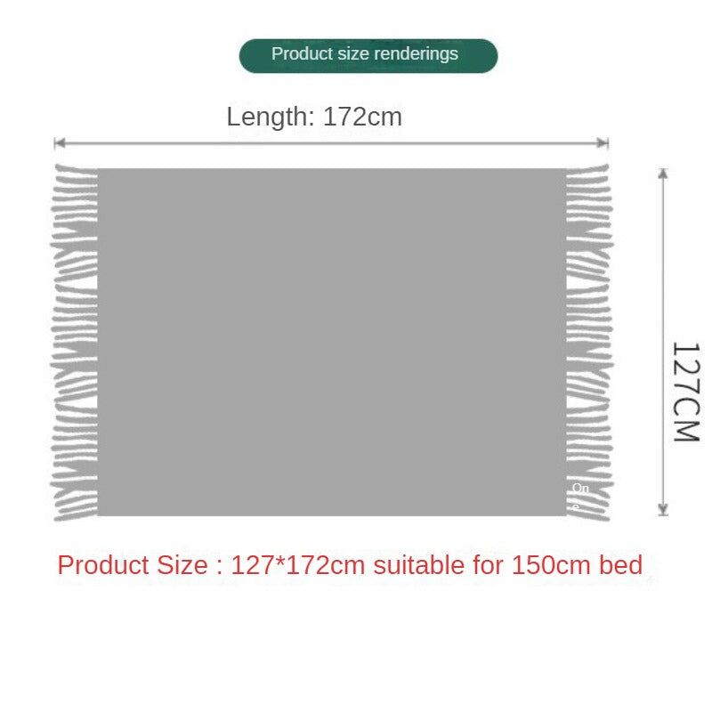 Nordic Sofa Blanket Knitted Blanket Home Throw Blanket With Tassel Comfortable Feel Breathable Skin-friendly Imitation Cashmere Wool