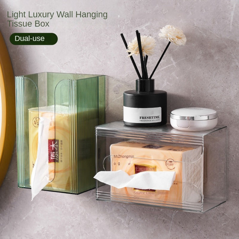 Tissue Box Wall Mounted Kleenex Wash towel storage box Toilet Bathroom kitchen Hang Upside Down Tissue box