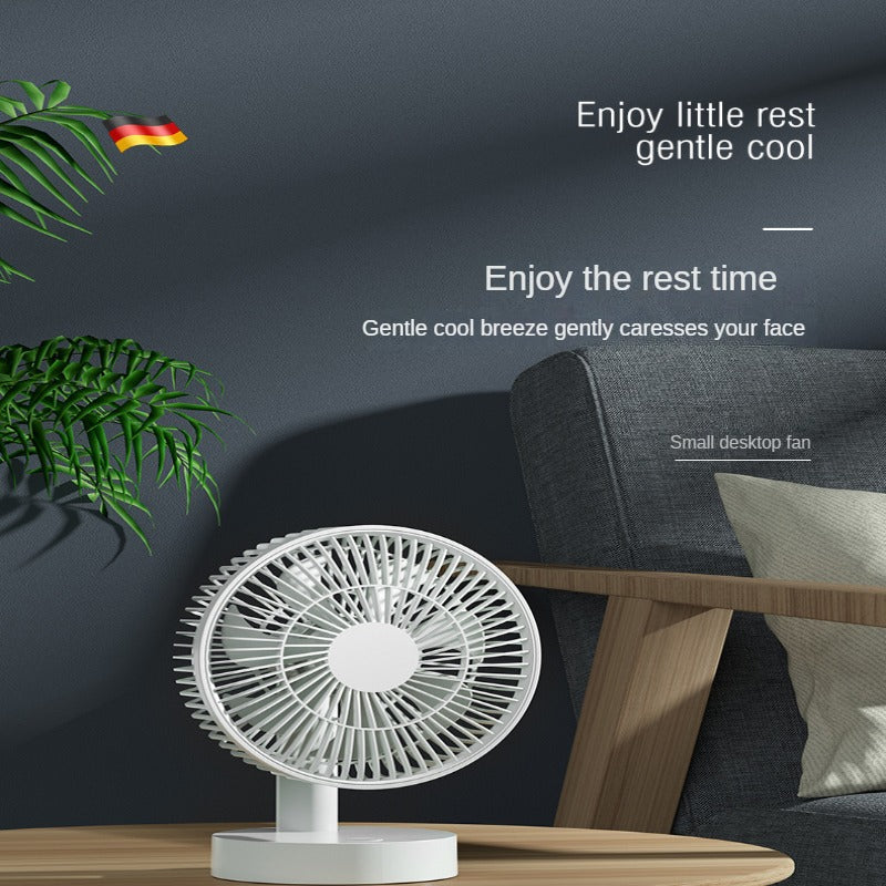USB Mini Table Stand Fan Quiet Cooling Air Strong Wind Small Fan Desk Rechargeable USB Fan Cooler for room Adjustable Rechargeable Fan for Baby Stroller Office Table Fan