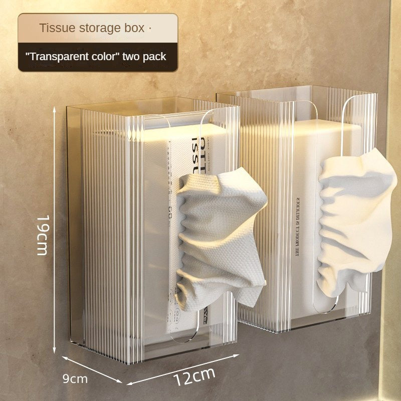 Tissue Box Wall Mounted Kleenex Wash towel storage box Toilet Bathroom kitchen Hang Upside Down Tissue box