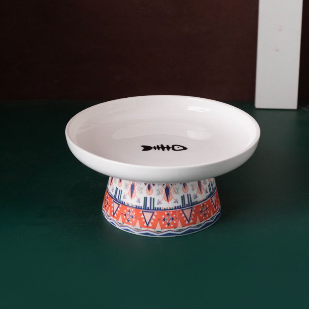 Ceramic Cat Bowl High Leg Neck Protection Cat Food Bowl Cat Bowl Drinking Bowl Pet Snack Bowl Pet Supplies