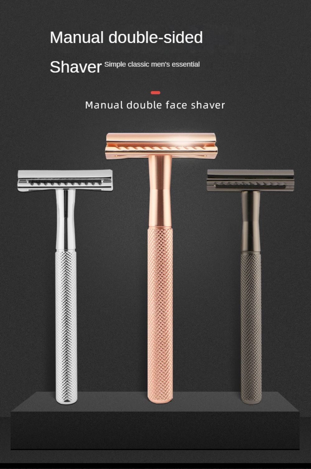 1PC Safety Razor Men's Double Edge Razor Classic Manual Shaving Razor For Women Hair Removal with 5 pcs Shaving Blades