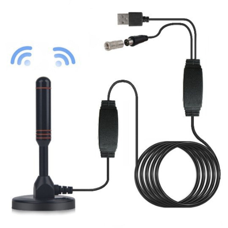 Hd Digital Indoor Amplified Tv Antenna 200 Miles Ultra Hdtv With Amplifier Vhf/uhf Quick Response Outdoor Aerial Set