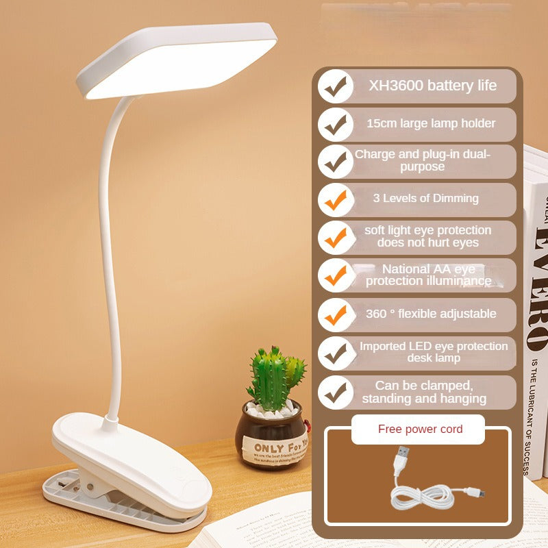 Clip-on LED Eye Protection Desk Lamp USB Rechargeable Touch Desk Lamp Suitable For Students To Read Office Bedroom Desk Lamp
