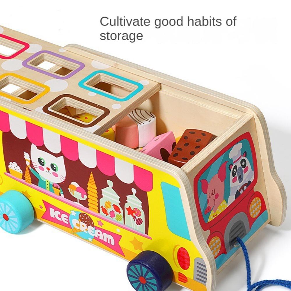 Ice Cream Toy for Toddlers - Montessori Toy for Toddler, Pretend Play Food Toys Wooden Toys for Baby- Rainbow