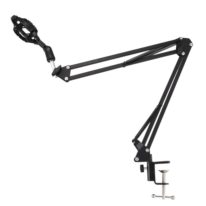 Desktop Microphone Stand Suspension Boom Scissor Arm Stand with 3/8-5/8 Screw / Shock Mount / Filter / Clip / Cable Ties