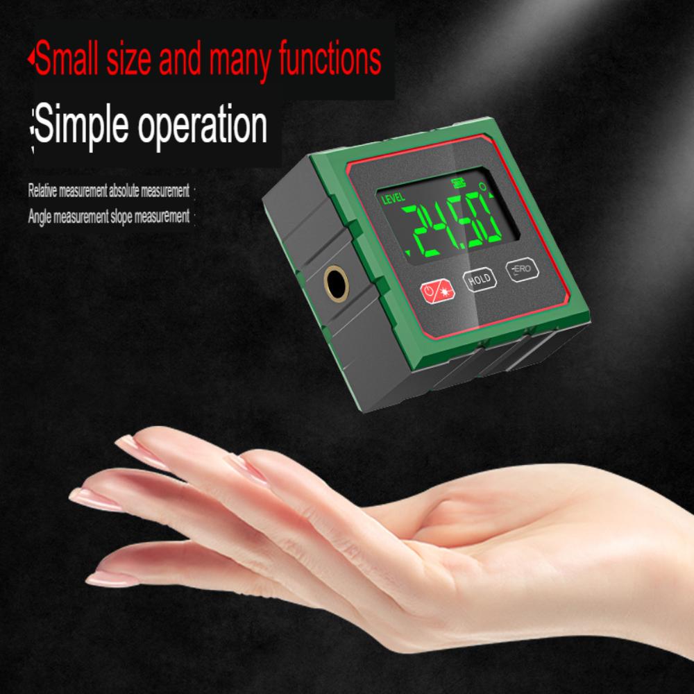 1/4 Sided Magnetic Digital Angle Finder with Electronic Laser Dot Magnet Mini Electronic Protractor Digital Display