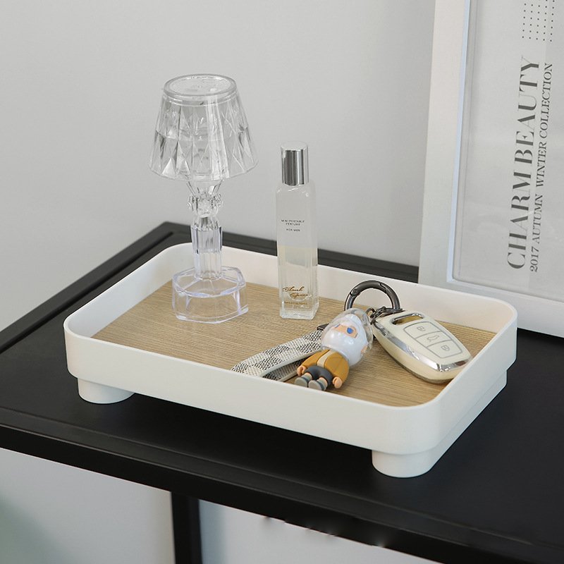 Square Wooden Desktop Storage Tray Perfume Aromatherapy Dressing Table Cosmetics Storage Box Entrance Sundry Key Storage Tray
