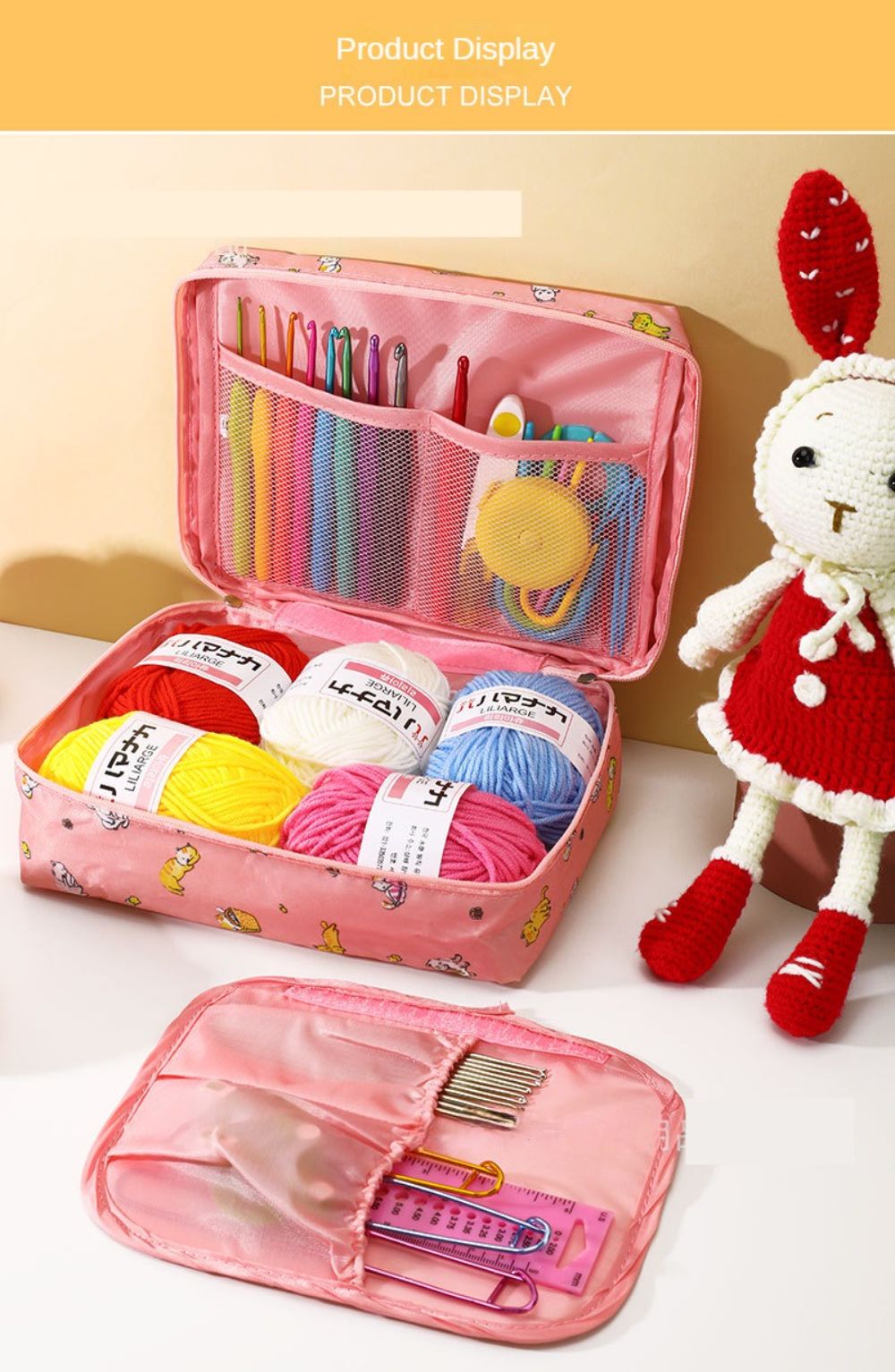 59Pcs Crochet Kits for Beginners Colorful Crochet Hook Set with Storage Bag and Crochet Accessories Complete Crochet Kit