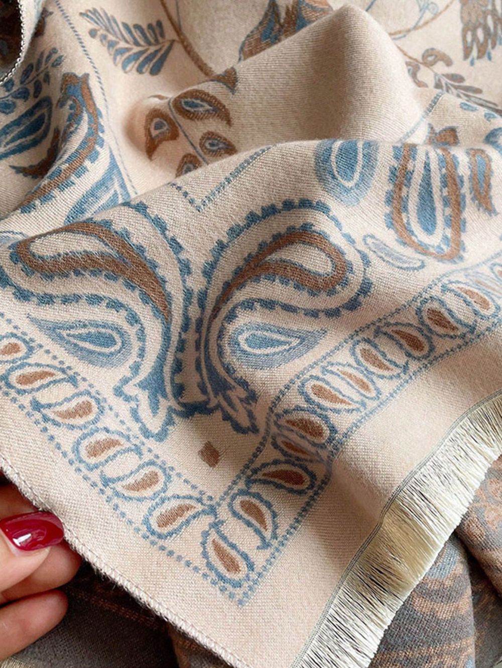 Thick Shawl, Pattern, Scarf, Windproof, Winter, Cashmere Scarf, Sunscreen Cover High Quality Smooth Fabric