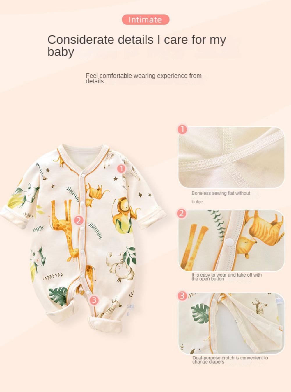 Baby Bodysuits Long Sleeve Boneless Cute Jumpsuit Kids Clothes Soft Four Season For Baby Girl And Boy