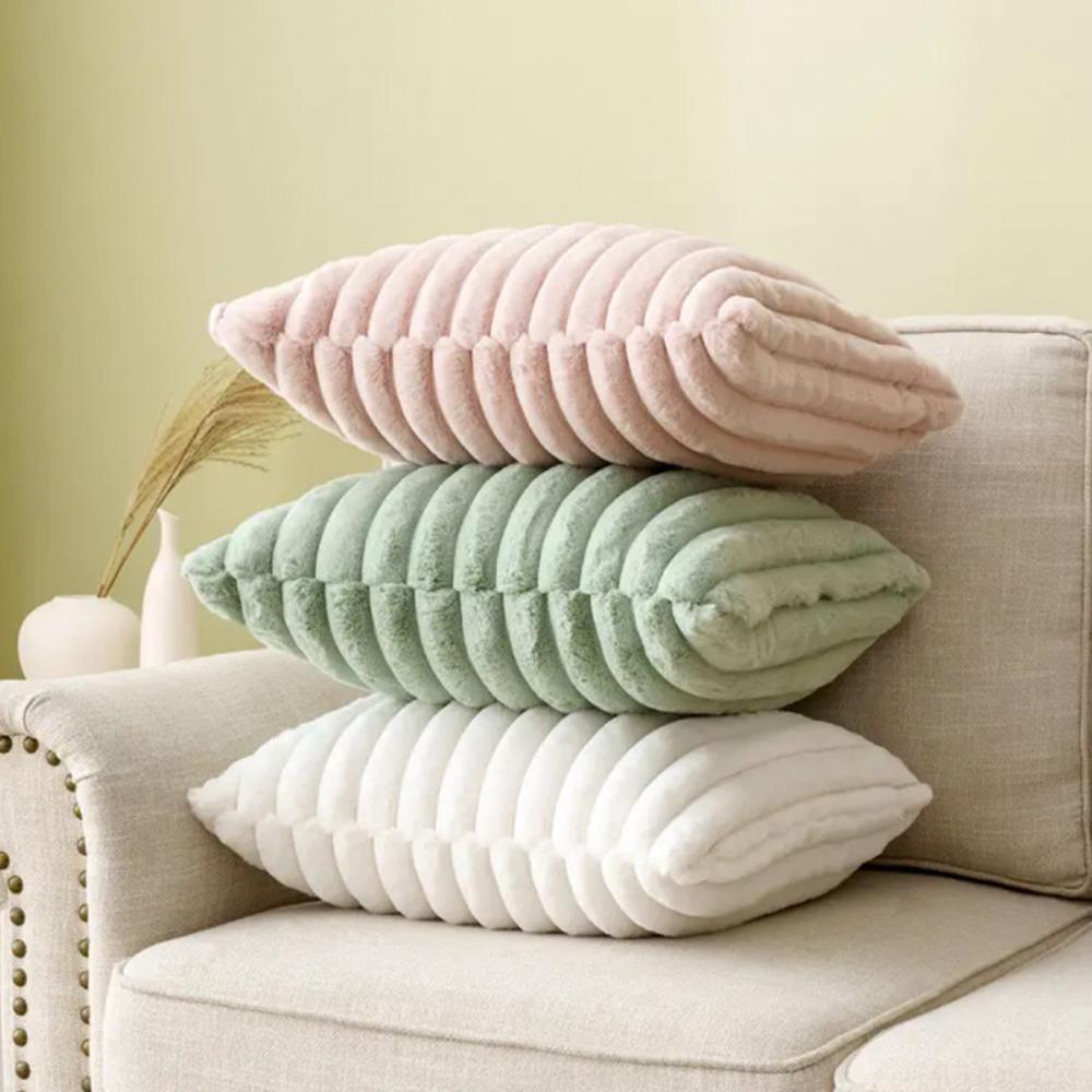 Cushion Cover Two Side 50x50 Soft Fluffy Pillow Case White Grey 45x45cm 30x50cm Nordic Pillow Case Cover Throw
