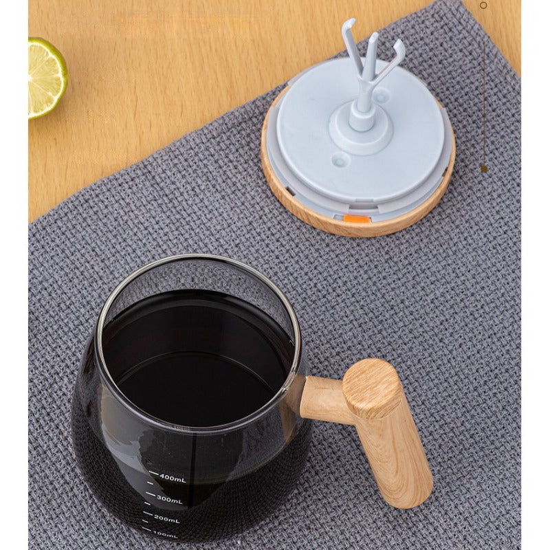Self Stirring Coffee Mug with Handle 400ml Electric Stirring Mug 7000rpm High Speed Self Mixing Mug Glass Self Stirring Cup