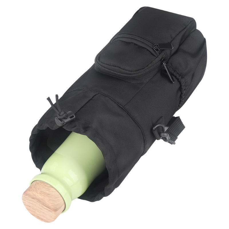 Crossbody Water Bottle Bag, Waterproof Solid Color Water Bottle Sling Bag, Durable Adjustable Strap Water Bottle Carrier Bag Women Girls