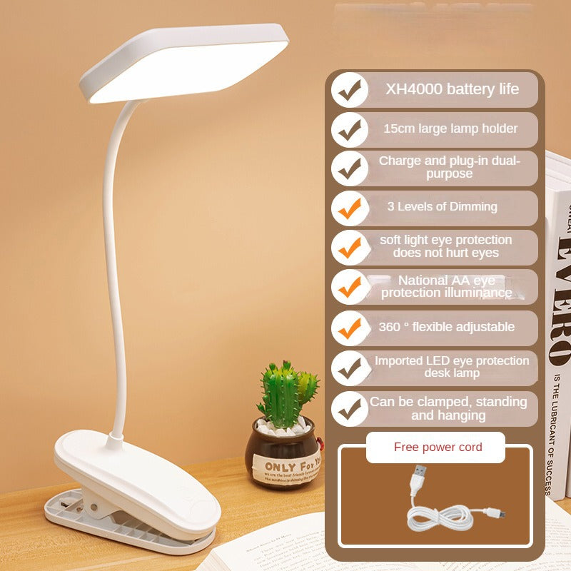 Clip-on LED Eye Protection Desk Lamp USB Rechargeable Touch Desk Lamp Suitable For Students To Read Office Bedroom Desk Lamp