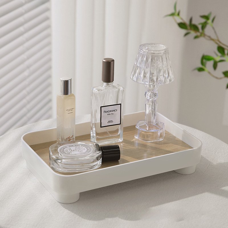 Square Wooden Desktop Storage Tray Perfume Aromatherapy Dressing Table Cosmetics Storage Box Entrance Sundry Key Storage Tray