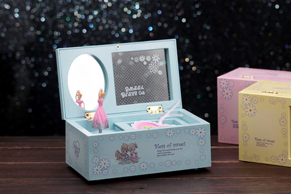 Musical Jewelry Box - Ballerina Kids Mirror Storage Music Case, Birthday Christmas Gift for Girls Kids