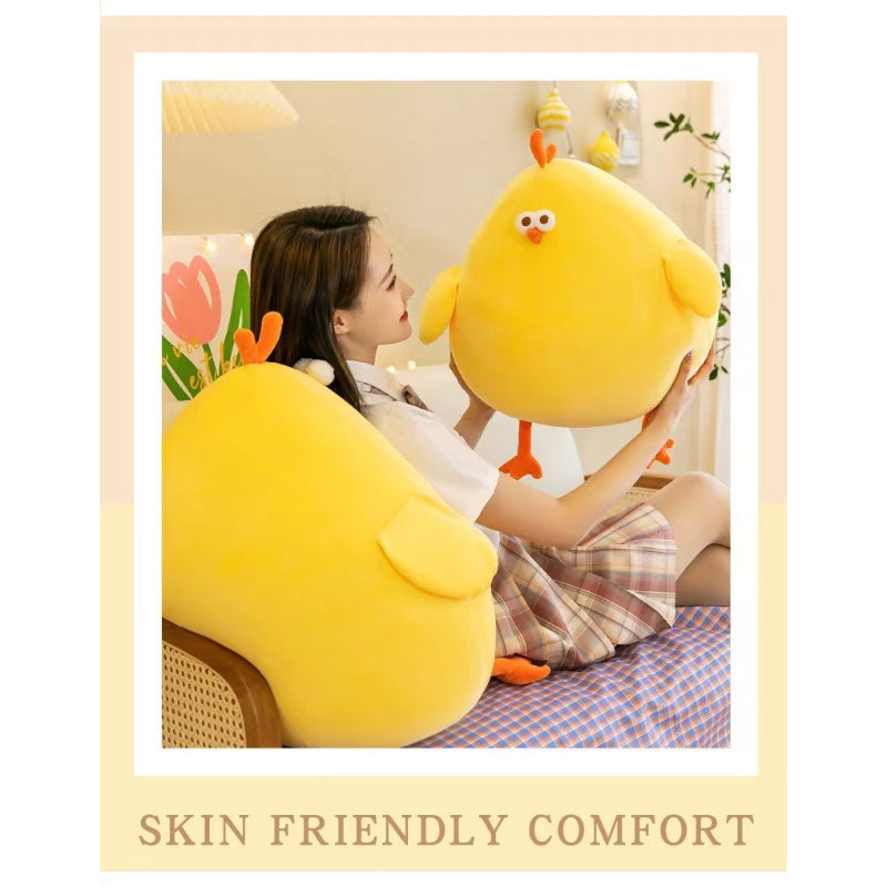 45CM Squishy Yellow Chick Doll Stuffed Fatty Soft Chicken Animal Plush Toy Elastic Pillow Cuddly Baby Toy Comforting Birthday Gift Stuffed Toys