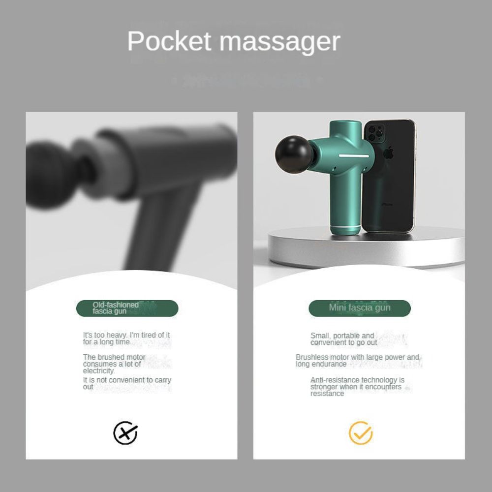 Fitness Massage Gun with 4 Types Heads/ Massage Gun/ Health Wellness Adjustable Low Noise Long Battery