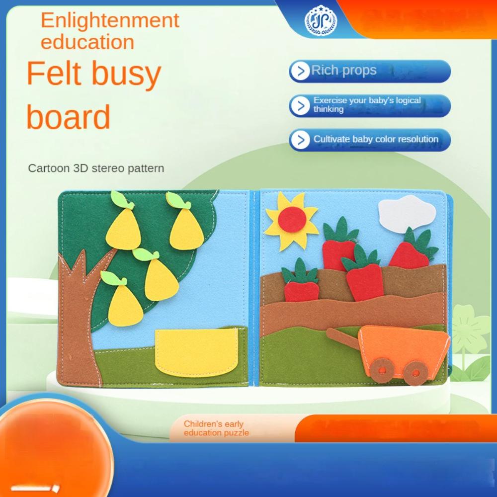 3D Felt Farm Themed Quiet Book Montessori Educational Sensory Busy Board Toys Storybook for Preschool Children