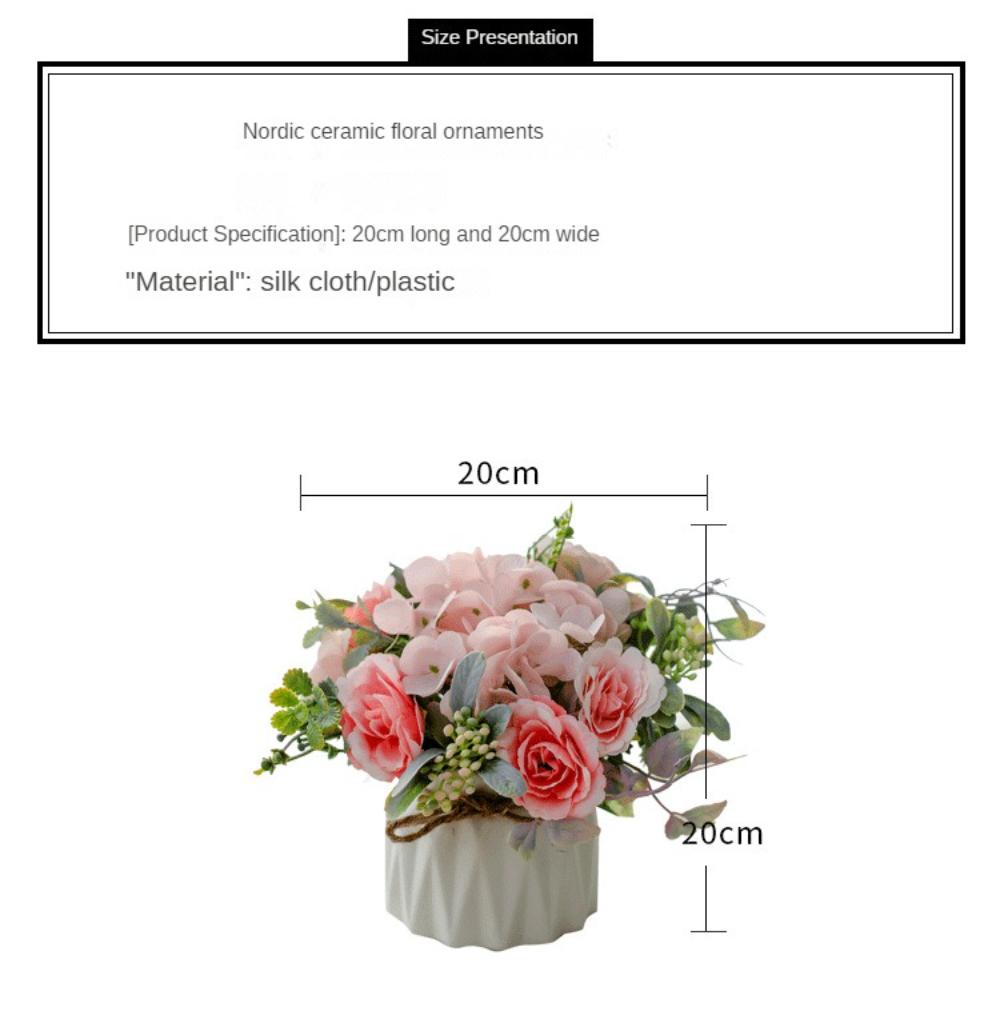 Fake Flowers with Vase, Artificial Flowers in Vase, Table Centerpieces for Dining Room, Silk Flower Arrangements Set