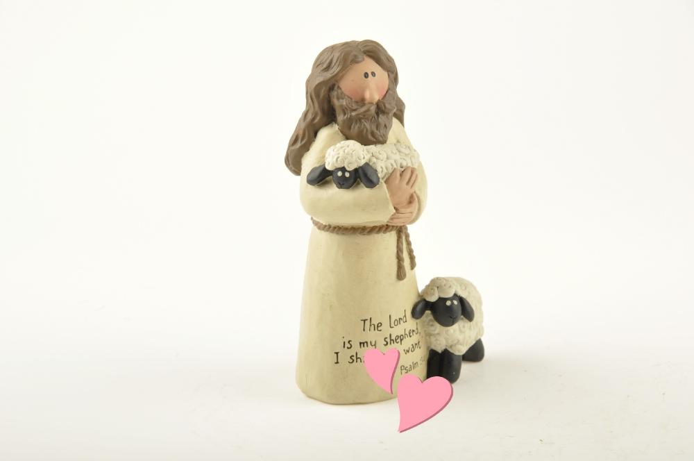 Jesus Resin Ornaments Catholic Christian Gifts Original Table Hand-Painted Good Pastoral Jona Whale Five Cakes Two Fish Save Grate To Your Church Come Me Redemption Master He Resurrected