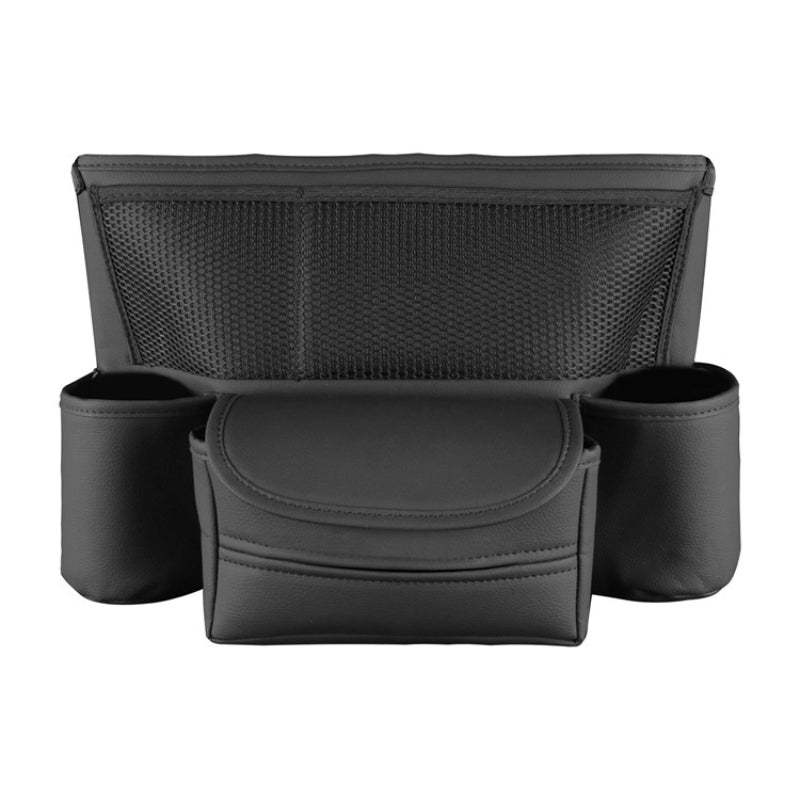 Car Seat Back Organizer Durable Leather Car Handbag Holder Between Seats with 2 Cup Holders