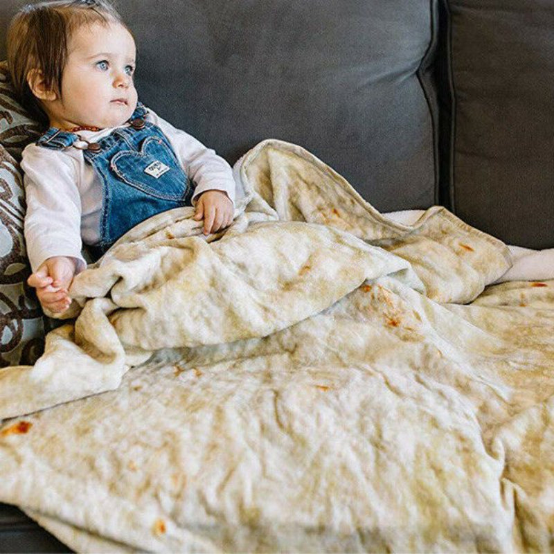 Flour Taco Throw Blanket for Camping Home Sofa Office Versatile Creative Soft and Comfortable Bedroom Blanket