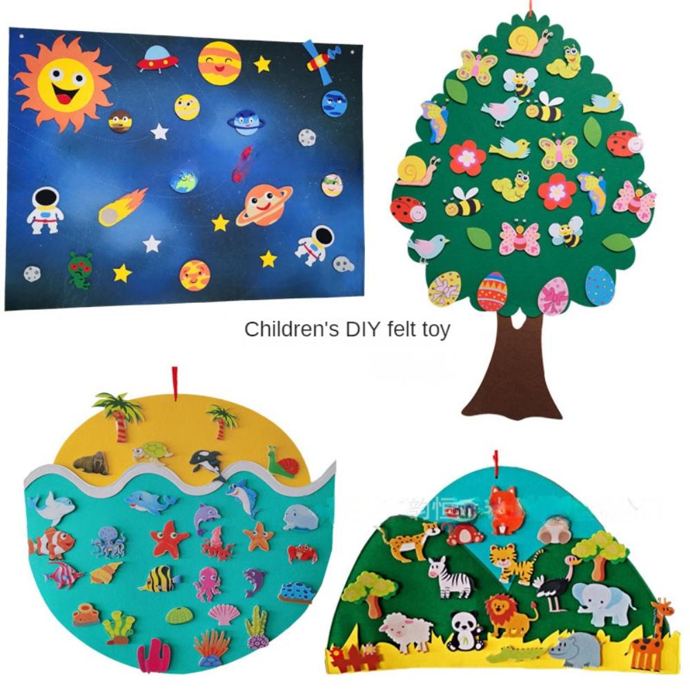 DIY Felt Board Stories Set Animals Non-woven fabric Felt Toys Wall Hanging Puzzle Decoration For Kids