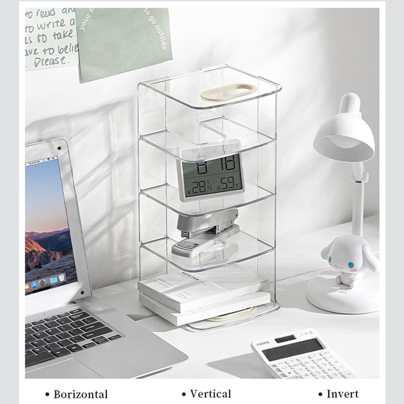 Divided Book Stand Book Organizer Box Children's Picture Book Desktop Sorting Rack A4 Paper Document Transparent Book Stand Bookshelf