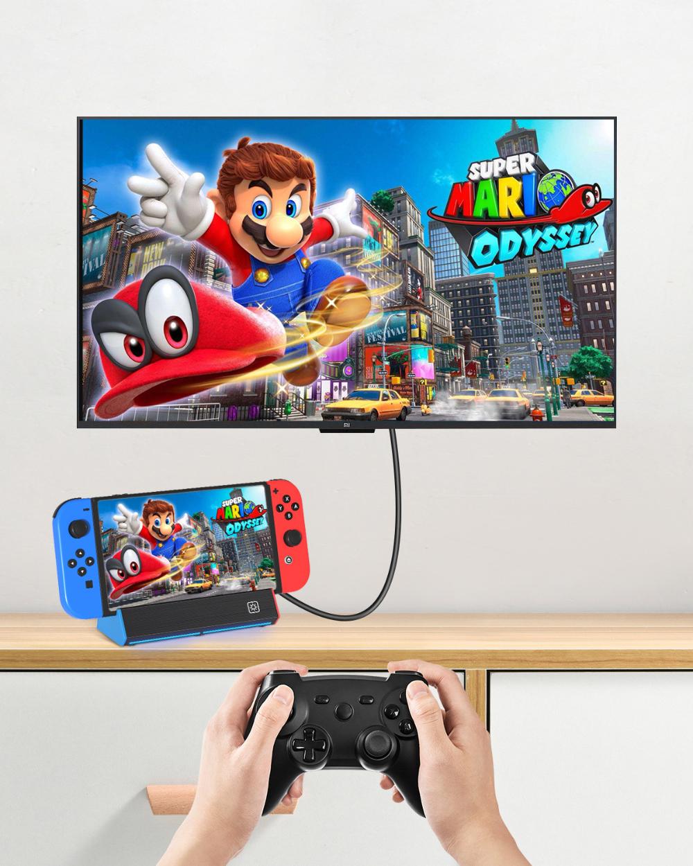 TV Docking Station for Switch/ Switch OLED/ Switch 2, Portable Charging Dock Station Base Multi-Port