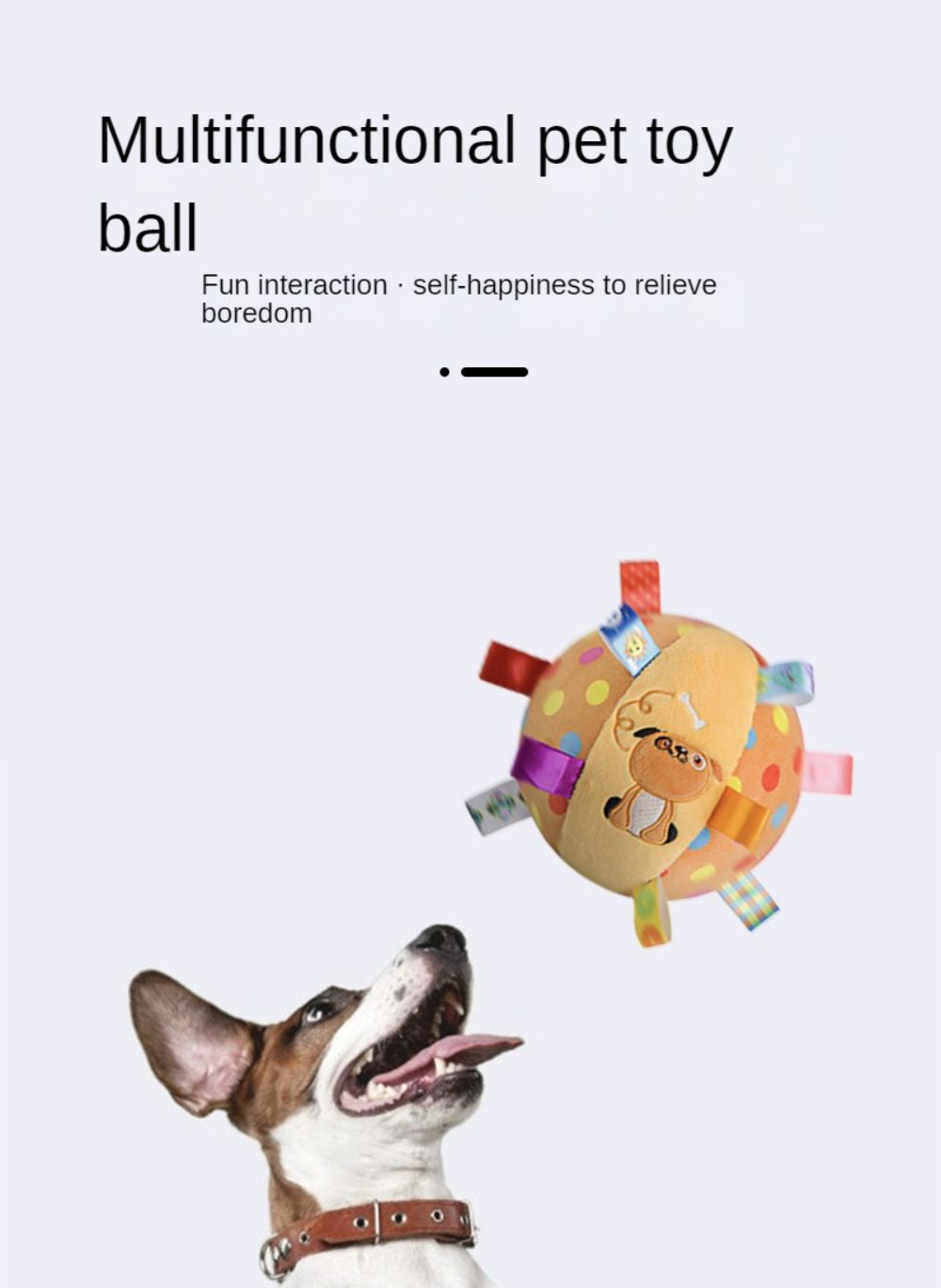 Dog Toys Balls Plush for Puppy, Soft Pet Squeaky Ball Stuffed with Fluffy, Birthday Gift for Puppy Small and Medium