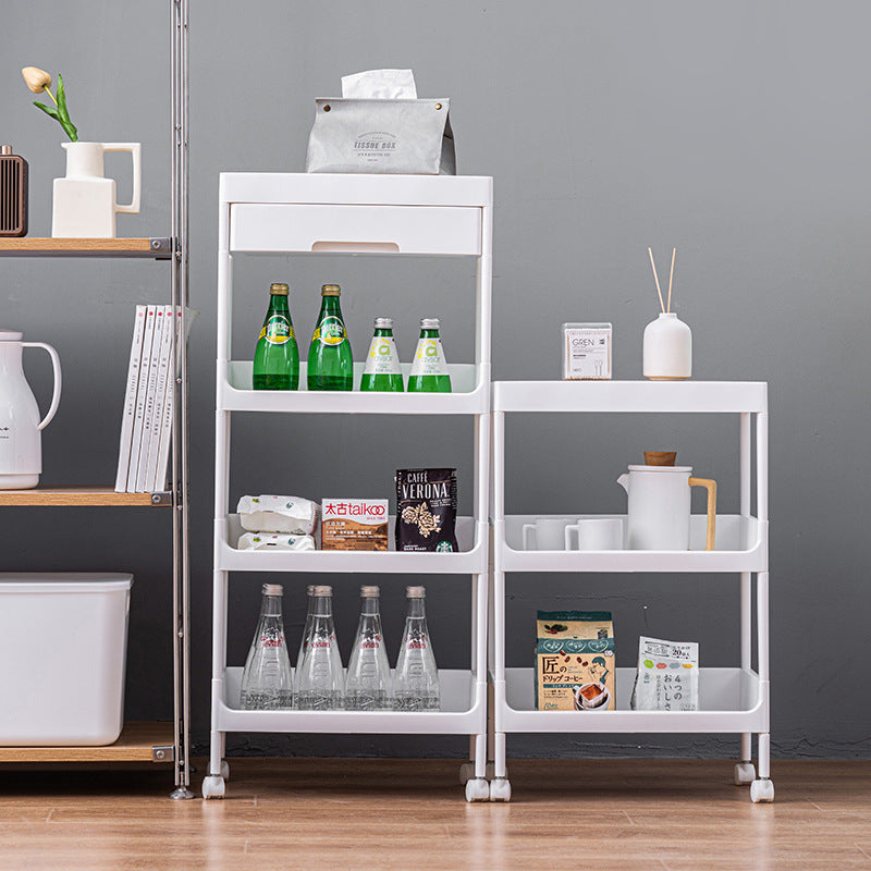 Kitchen Shelves With Drawers Cosmetics Shelves Multi-Storage Lockers Snack Cabinets Drawer Shelves Wheel Toilet Storage