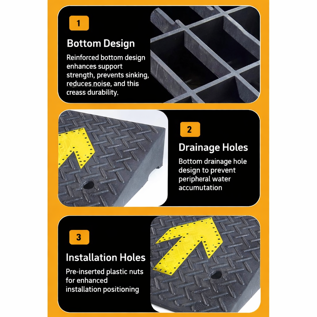 Thickened Step Mat Uphill Mat Road Slope Curb Doorway Mat Car Ramp Rubber Climbing Speed Bump