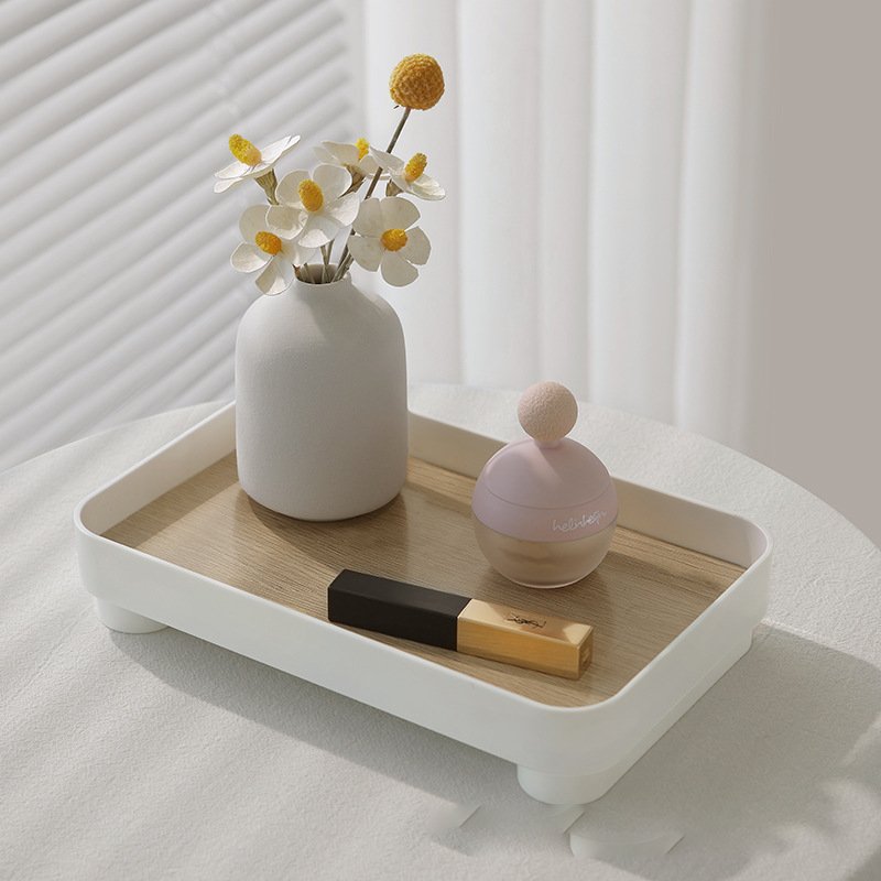 Square Wooden Desktop Storage Tray Perfume Aromatherapy Dressing Table Cosmetics Storage Box Entrance Sundry Key Storage Tray