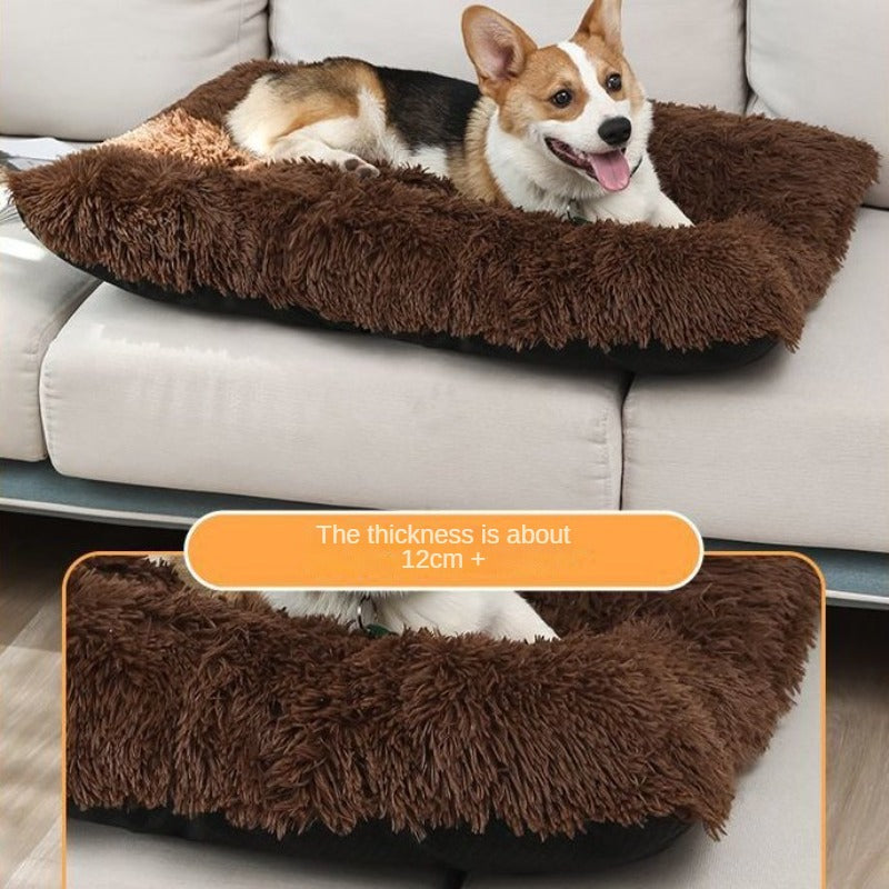Pet Dog Bed Nest Warm Plush Dog Cat Cushion with Cozy Sponge for Medium Pets Snooze Calm Sleeping Indoor, Machine Washable