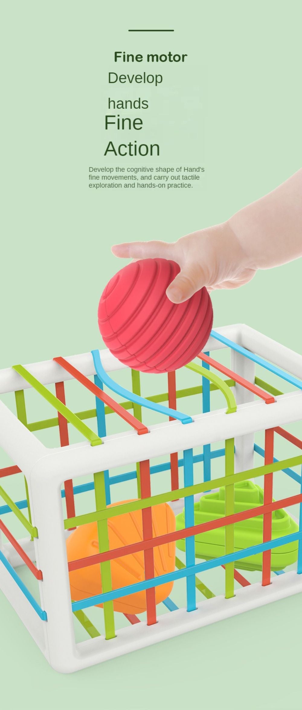 Baby Montessori Toys for 1 Year Old Boy Girl Gifts, Shape Sorter Sensory Bin 6 12 18 Months Toys, Toddler Travel Fine