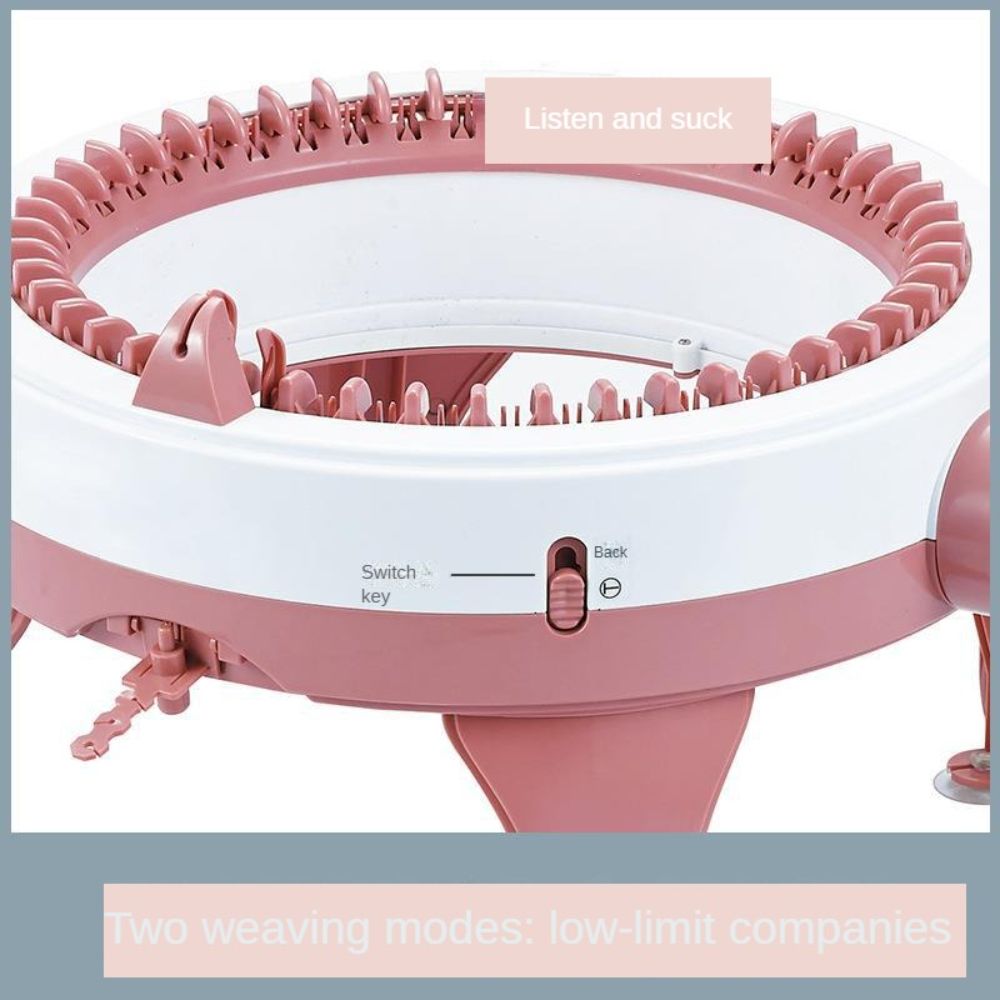 48 Pins Knitting Machine Smart Weaving Loom Round Knitting Machines Knitting Board Rotating Double Knit Loom for Sock Hat