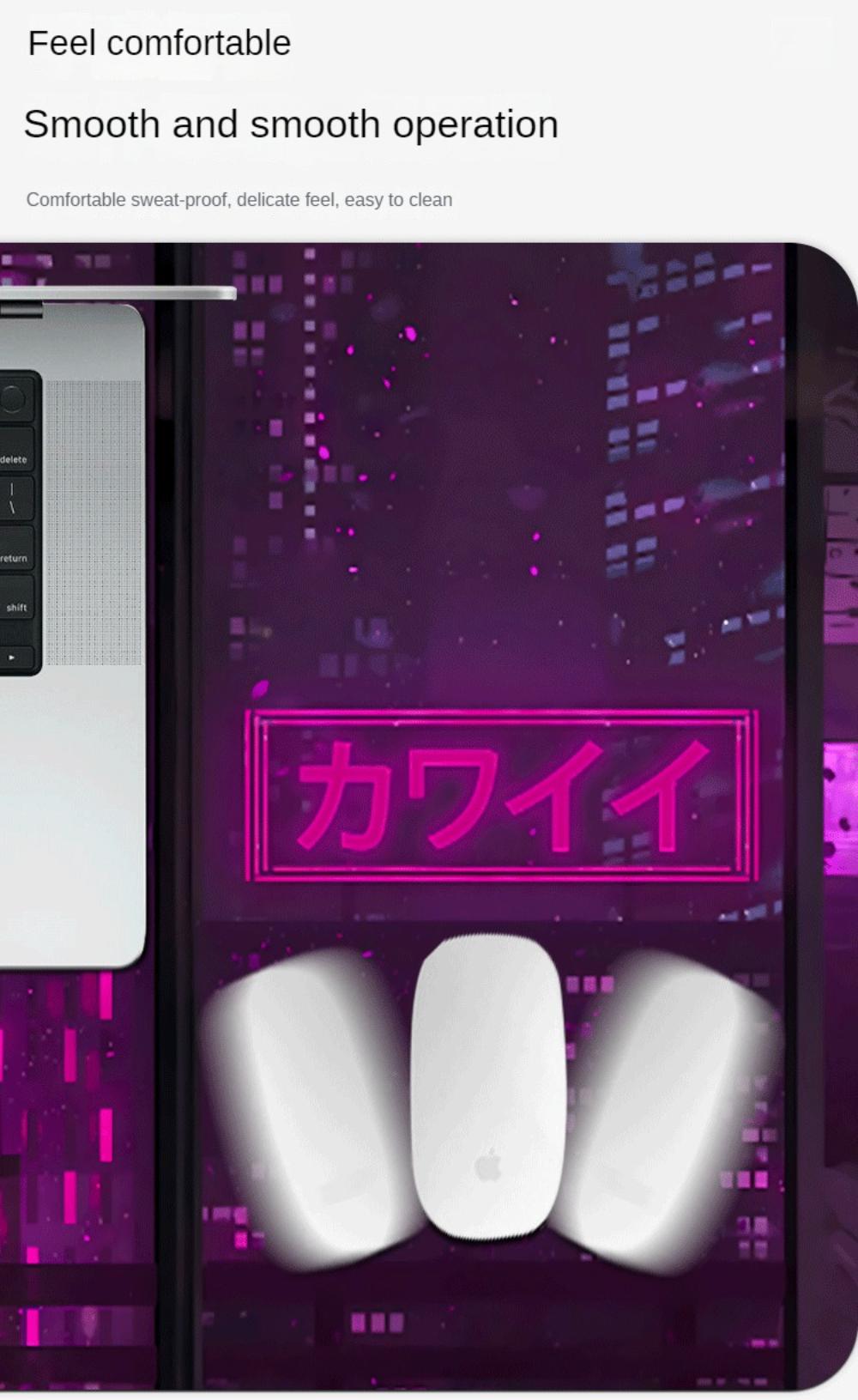 Retro Mousepad Neon Tokyo Street Pixel Art Purple Japanese Anime Skyline/city Desk Mat Gaming Mouse Pad