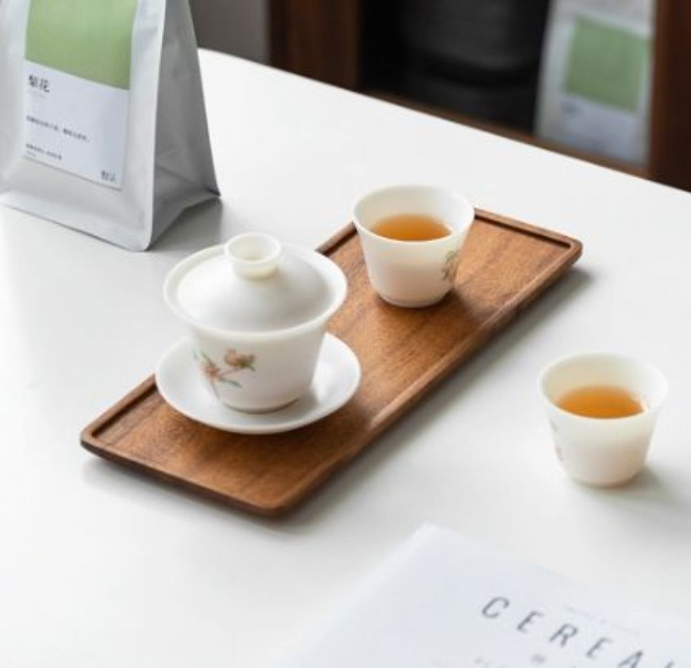 Retro Dinner Plate Restaurant Fruit Organizer Storage Tray Serving Tea Wooden Cake Rectangle Dessert Snack Dishes