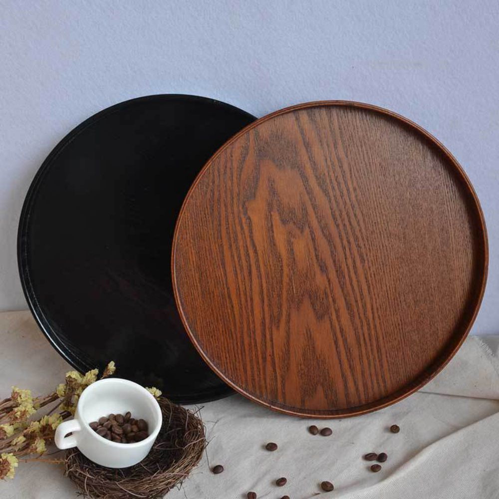 Nordic Desk Storage Wooden Tray Handmade Tea Tray Snack Tray High Quality And Smooth Surface Raised Edges