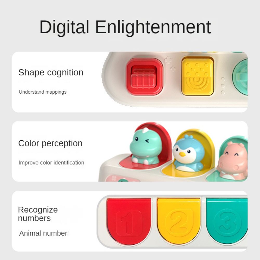 Cute Animals Pop-Up Toys Children's Early Learning Toys Interactive Switchbox Button Box Baby Educational Toys