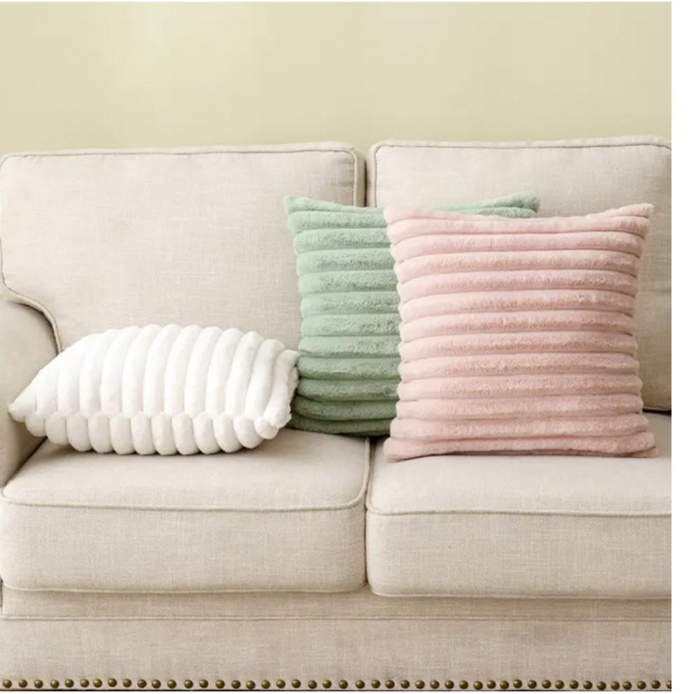 Cushion Cover Two Side 50x50 Soft Fluffy Pillow Case White Grey 45x45cm 30x50cm Nordic Pillow Case Cover Throw