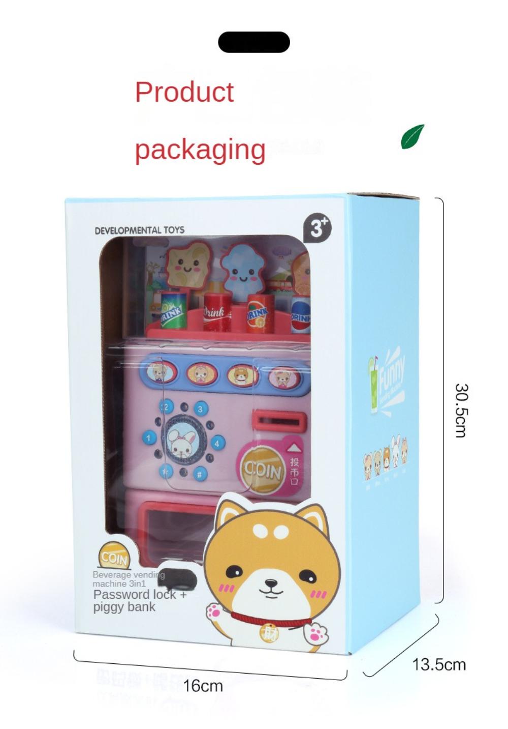 Vending Machine Toys Boys Girls Coin-Operated Music Cash Register Candy Play House Machine, Piggy Bank Two-In-One